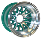 Medusa - 10" Aluminum Machine with Green Finish Rim (40474-B21)